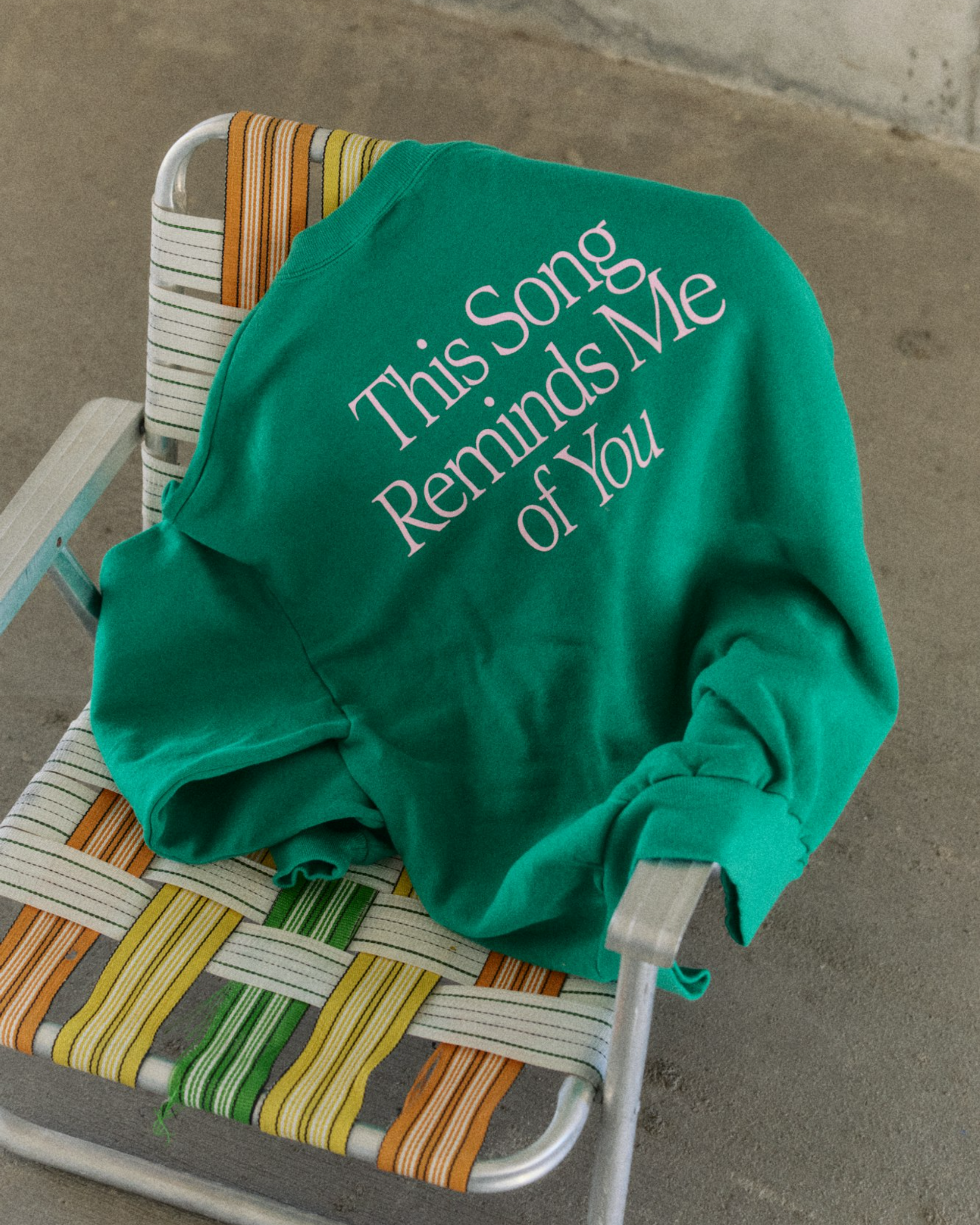 Green This Song Reminds Me of You Jerzees Crewneck Sweater