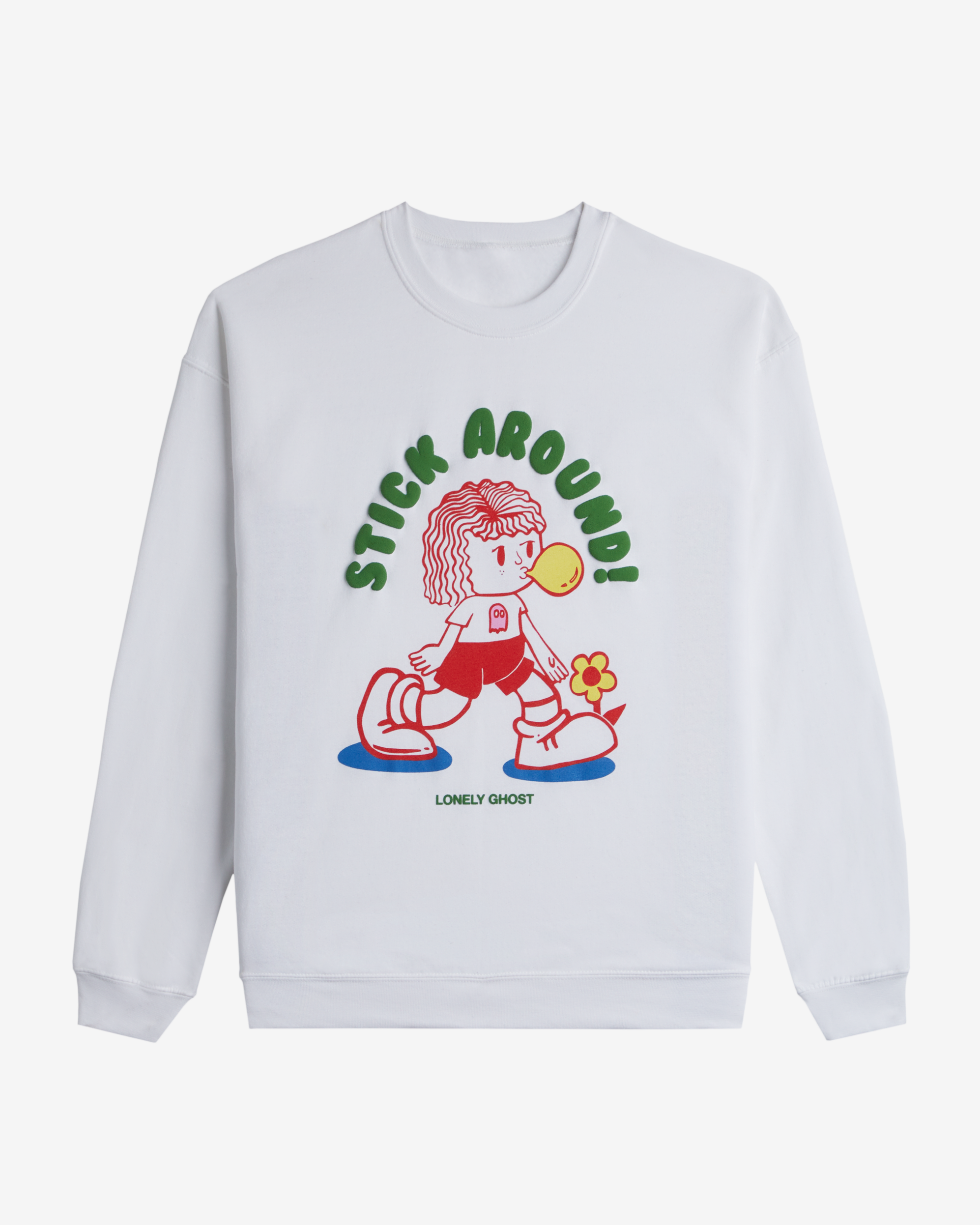 Stick Around Crewneck Sweater - White