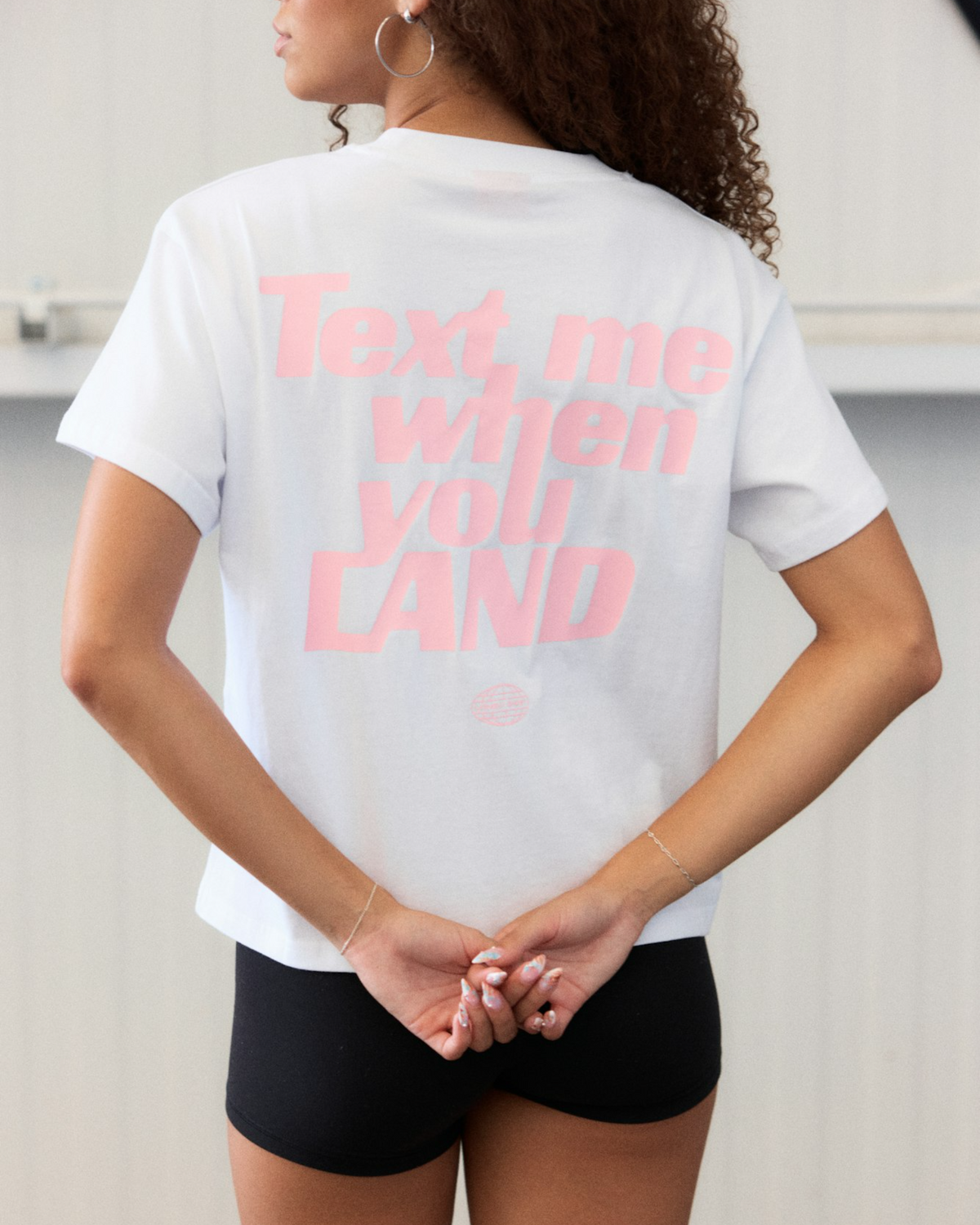 Text Me When You Land Boyfriend Baby Tee