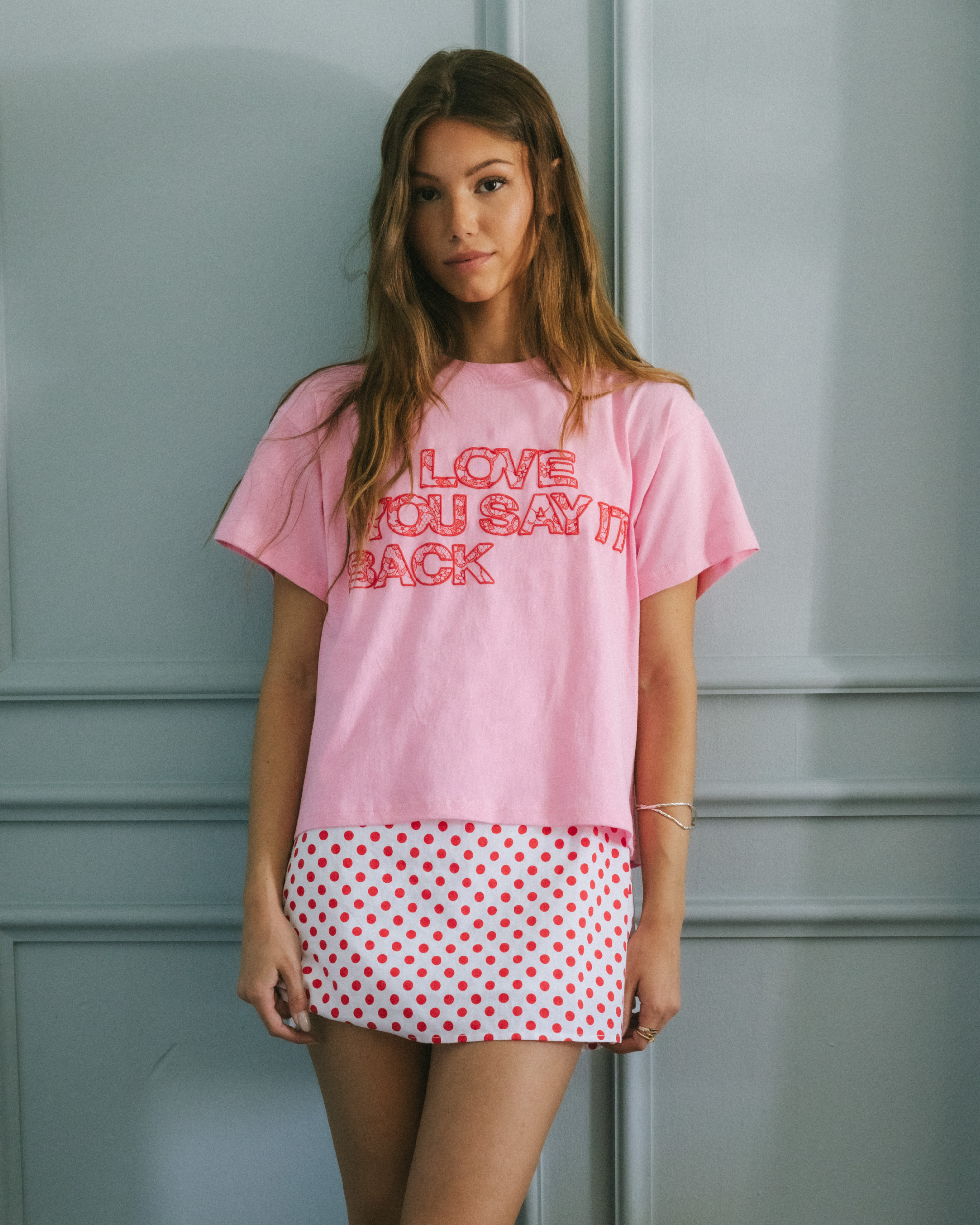 Ways to Say ILY Lace Boyfriend Baby Tee