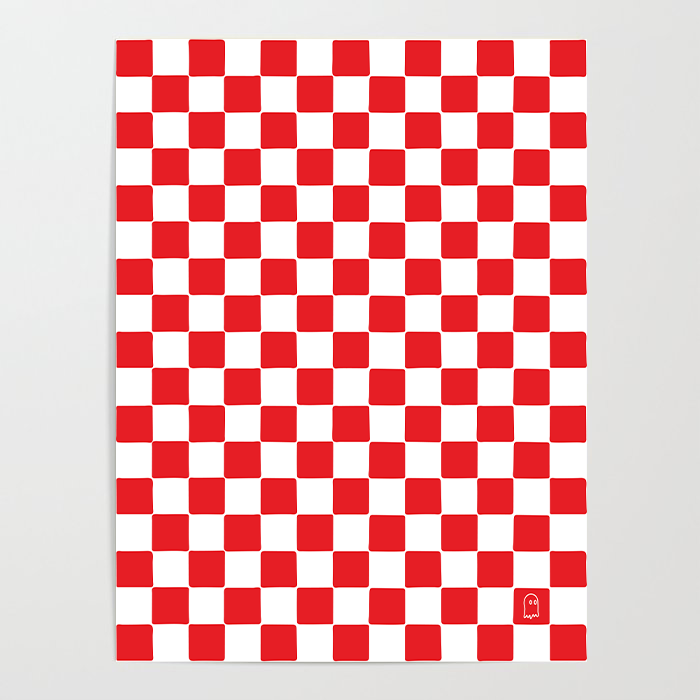 Red Checkered Poster